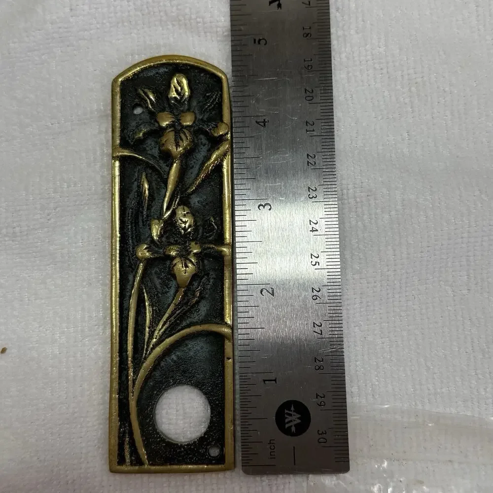 Vintage 1994 RESTORATION HARDWARE Brass IRIS Doorbell Cover California Ritter